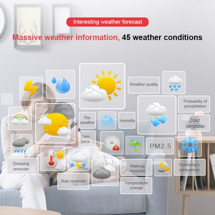 Cloud Weather Time Light Multifunctional Smart Induction Child Wake Up Alarm Clock(Pink)