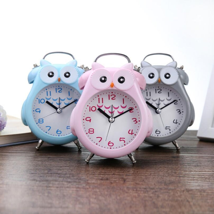 2 PCS Children Creative Cartoon Owl Super Ring Metal Bell Student Alarm Clock(Blue)