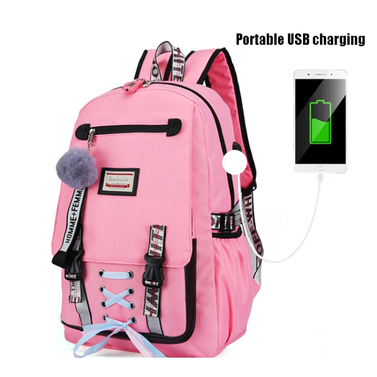Sports and Leisure USB Charging Anti-Theft Backpack(Yellow)