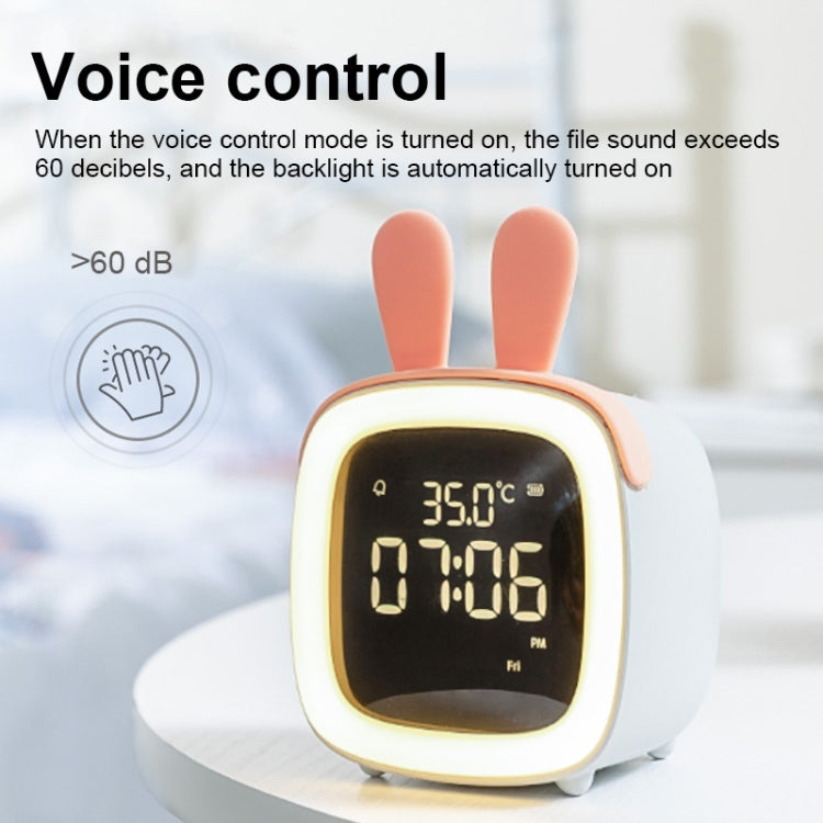 Cartoon Deer Shape Children Snooze Multifunctional USB Rechargeable Student LED Alarm Clock(Gray)