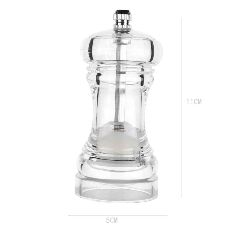 Acrylic Transparent Pepper Grinder Manual Pepper Grinder Ceramic Core Multi-Purpose Seasoning Bottle, Specification: 4 Inch