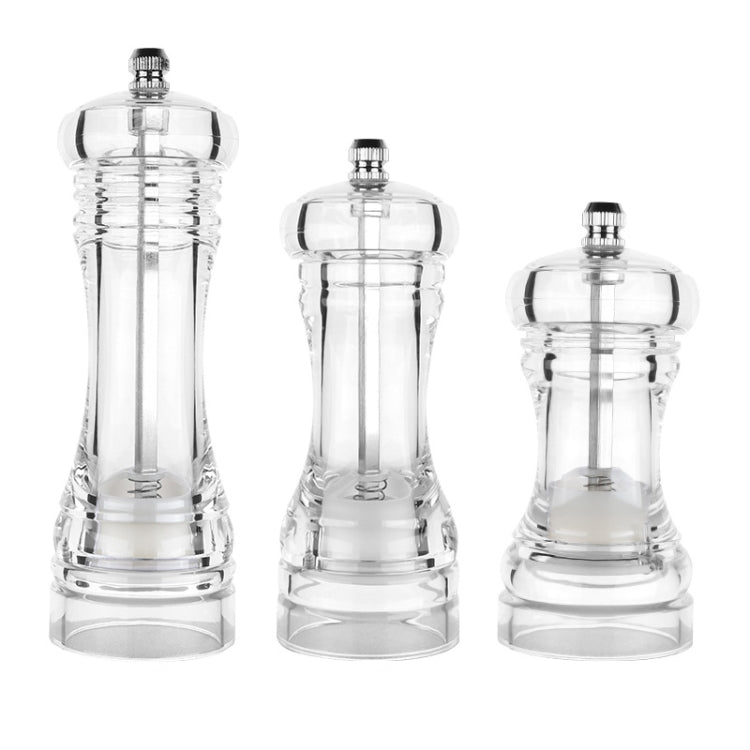 Acrylic Transparent Pepper Grinder Manual Pepper Grinder Ceramic Core Multi-Purpose Seasoning Bottle, Specification: 4 Inch