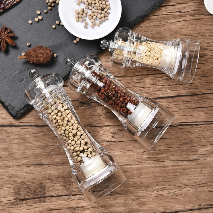 Acrylic Transparent Pepper Grinder Manual Pepper Grinder Ceramic Core Multi-Purpose Seasoning Bottle, Specification: 4 Inch