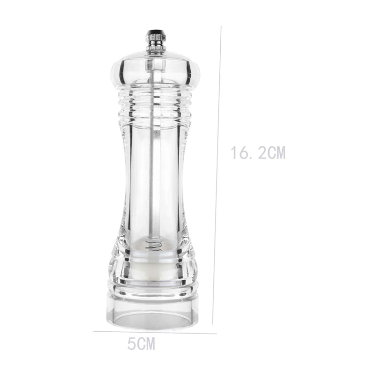 Acrylic Transparent Pepper Grinder Manual Pepper Grinder Ceramic Core Multi-Purpose Seasoning Bottle, Specification: 6 Inch