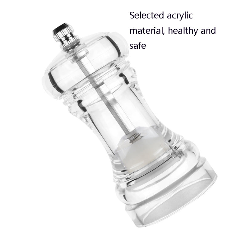 Acrylic Transparent Pepper Grinder Manual Pepper Grinder Ceramic Core Multi-Purpose Seasoning Bottle, Specification: 6 Inch
