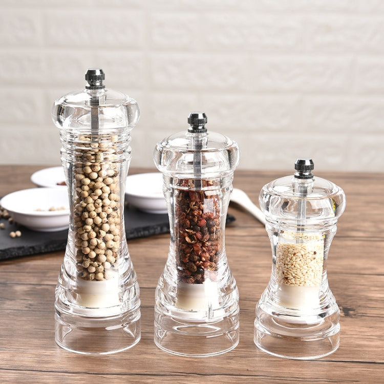 Acrylic Transparent Pepper Grinder Manual Pepper Grinder Ceramic Core Multi-Purpose Seasoning Bottle, Specification: 6 Inch