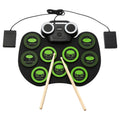 Portable Hand Roll Electronic Drum Flashing Light Bluetooth Drum(Icon Version + Black Green)