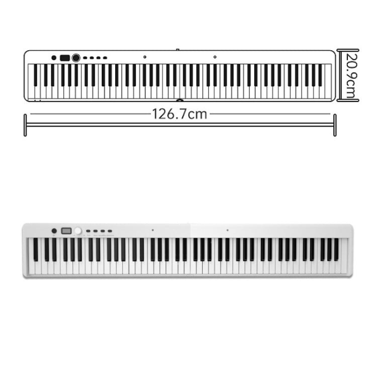 Wersi 88-Key Foldable Portable Electronic Piano Keyboard For Beginners Practice Piano, USB(White)