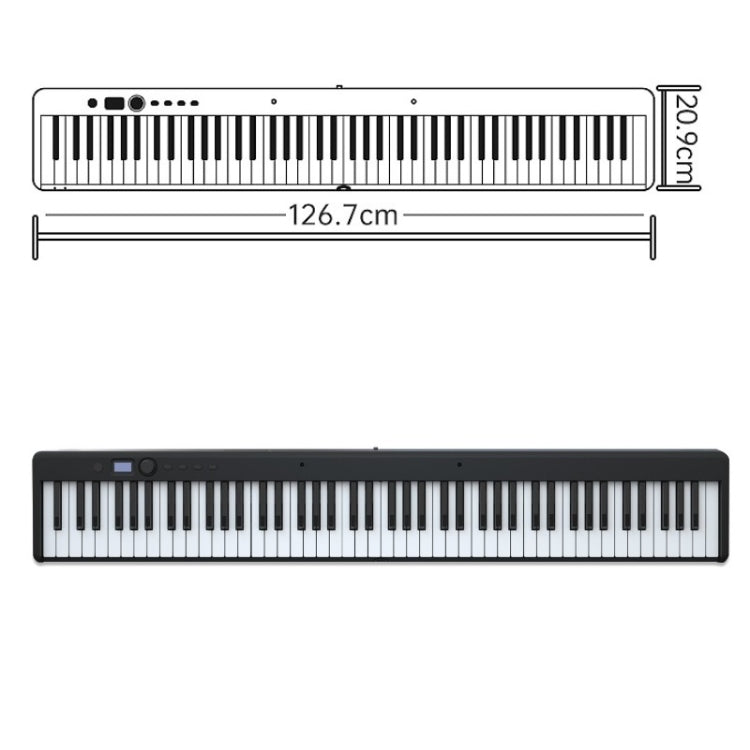 Wersi 88-Key Foldable Portable Electronic Piano Keyboard For Beginners Practice Piano, USB(Black)