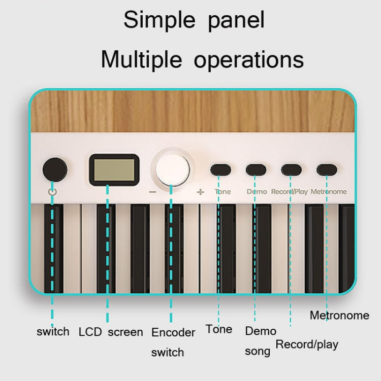 Wersi 88-Key Foldable Portable Electronic Piano Keyboard For Beginners Practice Piano, USB(White)