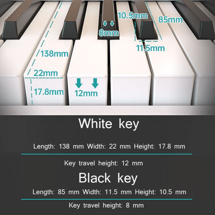 Wersi 88-Key Foldable Portable Electronic Piano Keyboard For Beginners Practice Piano, USB(White)