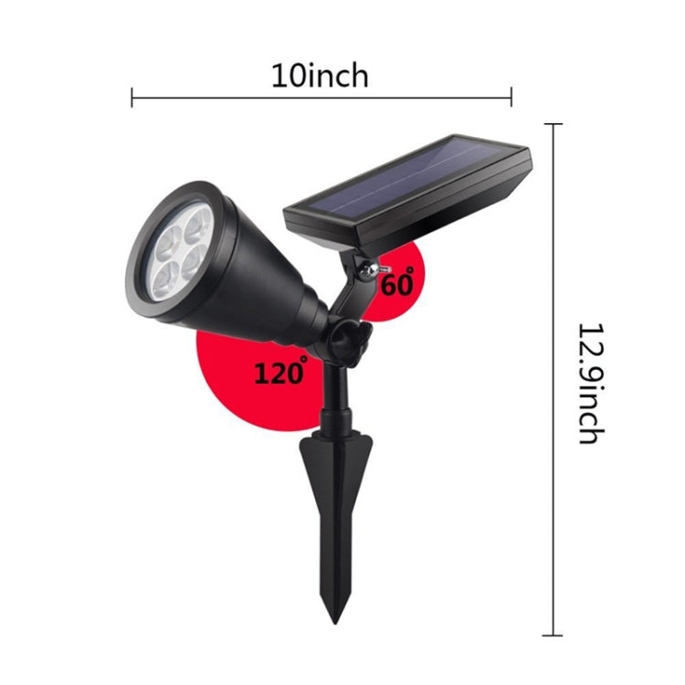 4 LEDs Household Solar Lawn Light Outdoor Garden Light Plant Growth Light 0.5W (White Light)