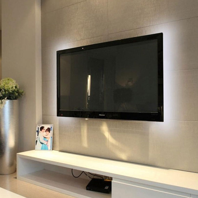 USB Power SMD 2835 Epoxy LED Strip Light Christmas Desk Decor Lamp for TV Background Lighting, Length:1m(Warm White)