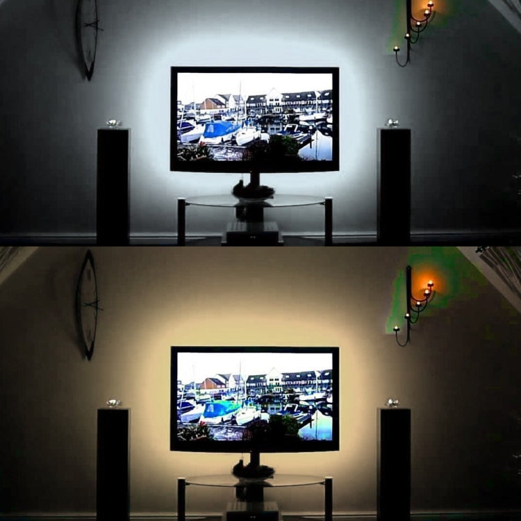 USB Power SMD 2835 Epoxy LED Strip Light Christmas Desk Decor Lamp for TV Background Lighting, Length:1m(Warm White)