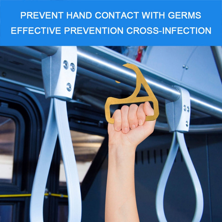 Bus and Subway Non-Contact Safety Protection Handrail Keychain(Golden)