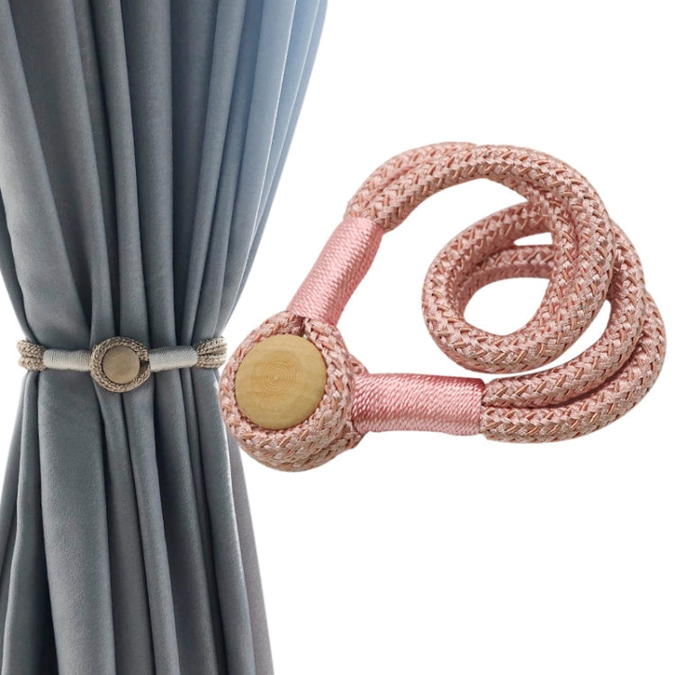 Log Magnetic Buckle Strap Magnetic Curtain Buckle(Pink)