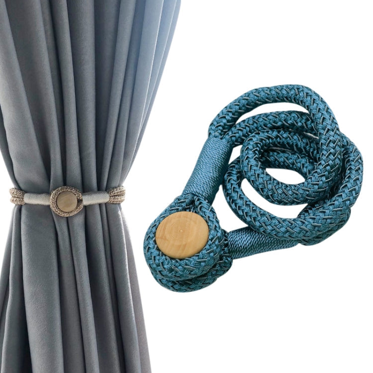 Log Magnetic Buckle Strap Magnetic Curtain Buckle(Lake Blue)