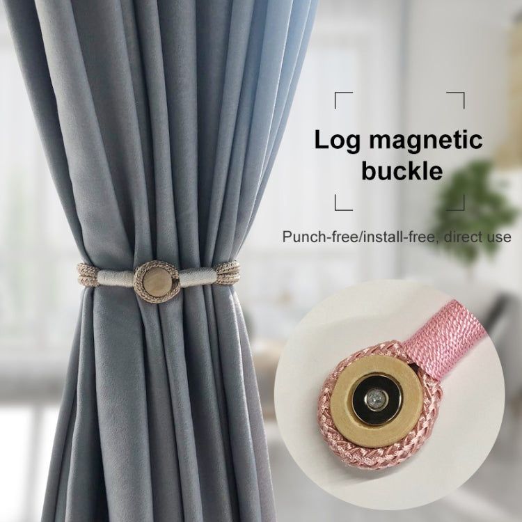 Log Magnetic Buckle Strap Magnetic Curtain Buckle(Lake Blue)