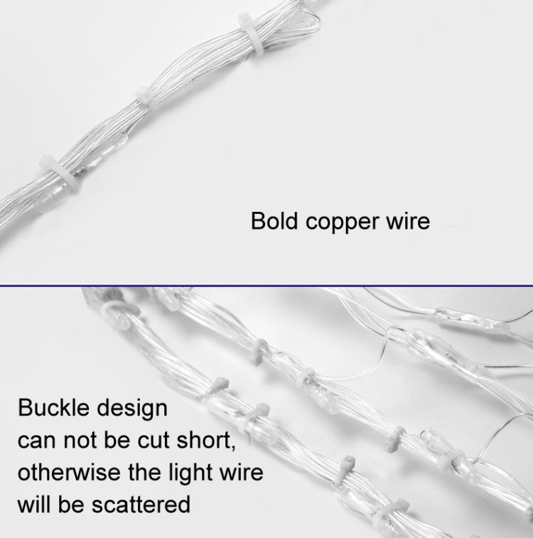 Peacock Lights LED Fishing Net Lights Outdoor Waterproof String Lights Holiday Decoration Lights, EU Plug(Warm White Light)
