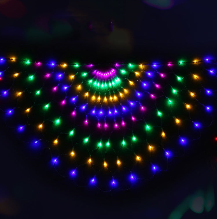 Peacock Lights LED Fishing Net Lights Outdoor Waterproof String Lights Holiday Decoration Lights, EU Plug(Warm White Light)
