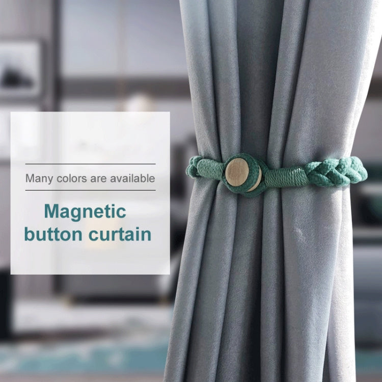 1 Pair Magnetic Buckle Twist Tie For Curtains(Light Gray)
