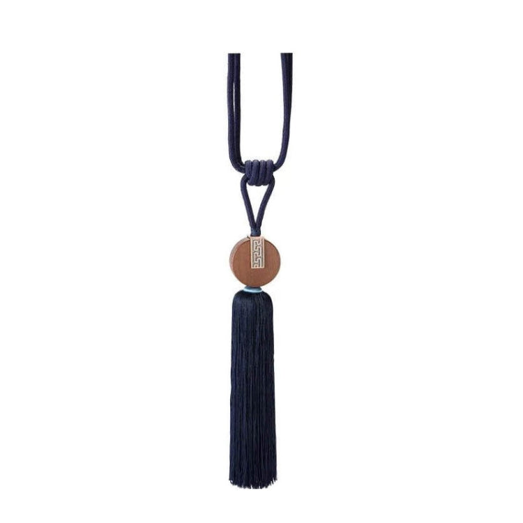 GQ017 1 Pair Curtain Tassel Hanging Ear Simple Tie Rope Hanging Ball Curtain Buckle(Dark Blue)