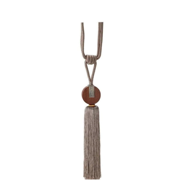 GQ017 1 Pair Curtain Tassel Hanging Ear Simple Tie Rope Hanging Ball Curtain Buckle(Grey)