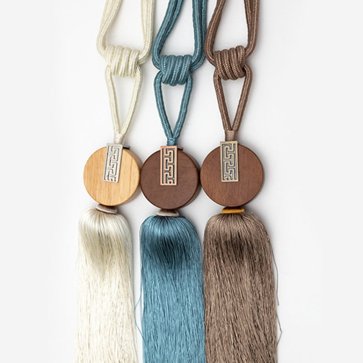GQ017 1 Pair Curtain Tassel Hanging Ear Simple Tie Rope Hanging Ball Curtain Buckle(Dark Blue)