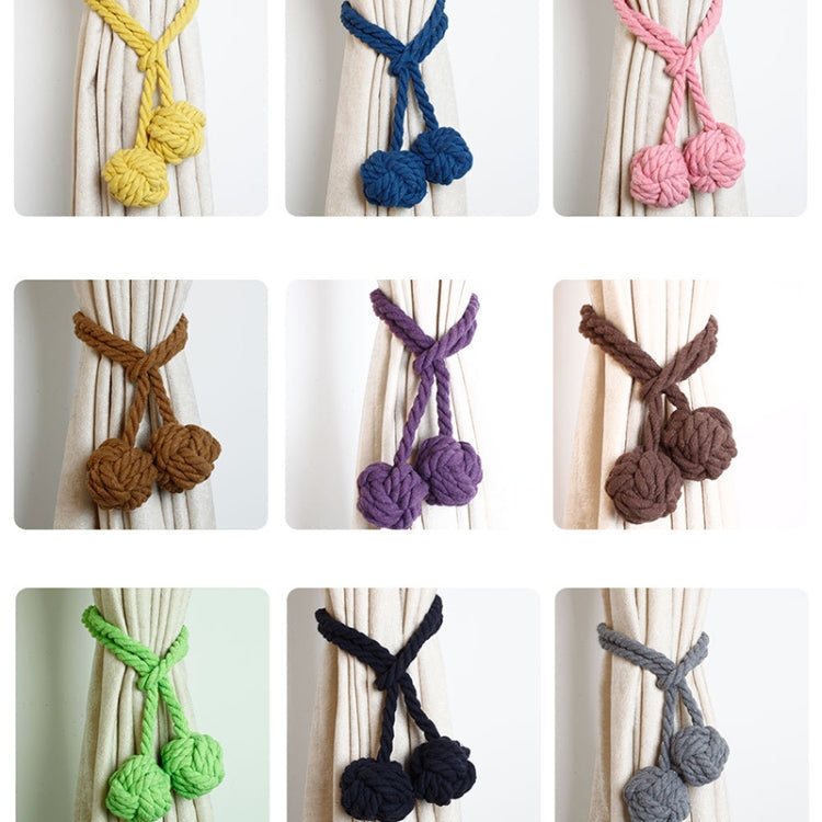 CK12 4 PCS Curtain Buckle Free Installation Cotton Roll Hanging Ball Curtain Strap(Beige)