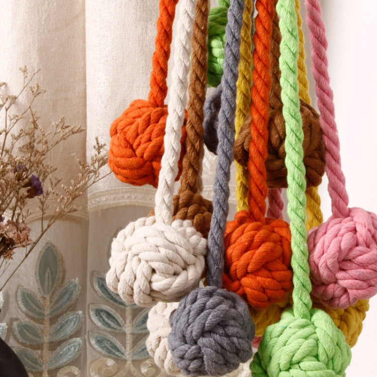 CK12 4 PCS Curtain Buckle Free Installation Cotton Roll Hanging Ball Curtain Strap(Beige)