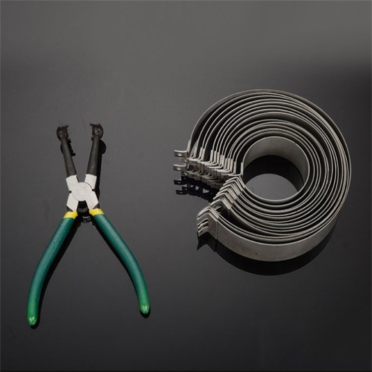 14 Rings Piston Ring Compressor Plier Clamp Remover Assembly Engine Tool Cylinder Installer Ratchet Pliers(Plastic Case with 14 Rings)