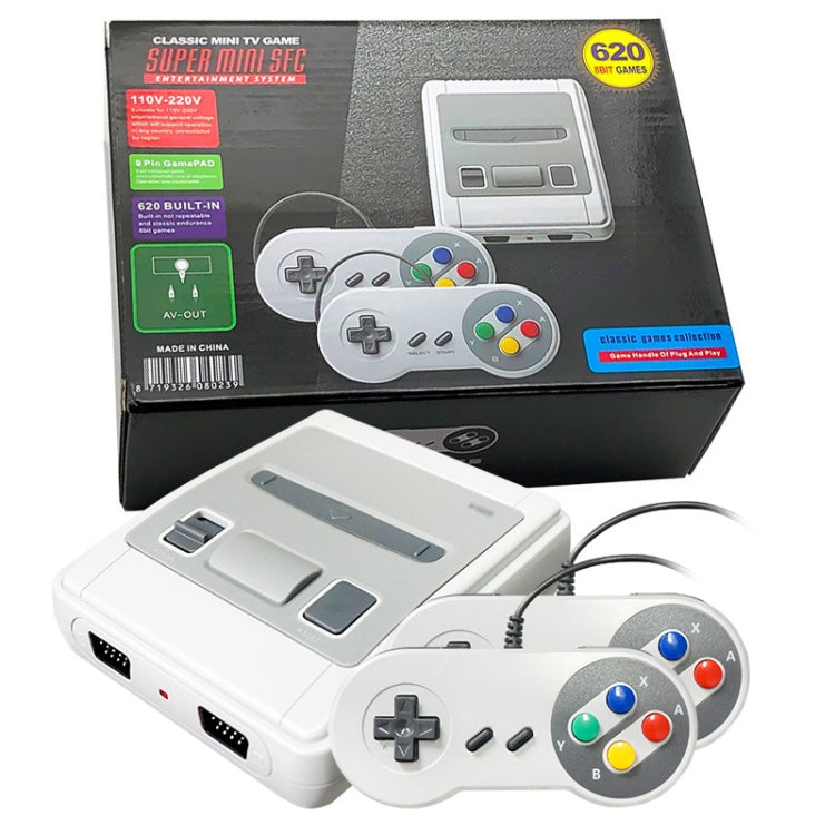 SFC620 Mini 8-Bit TV Game Console Built-In 620 Games, Supports AV Output(US Plug)