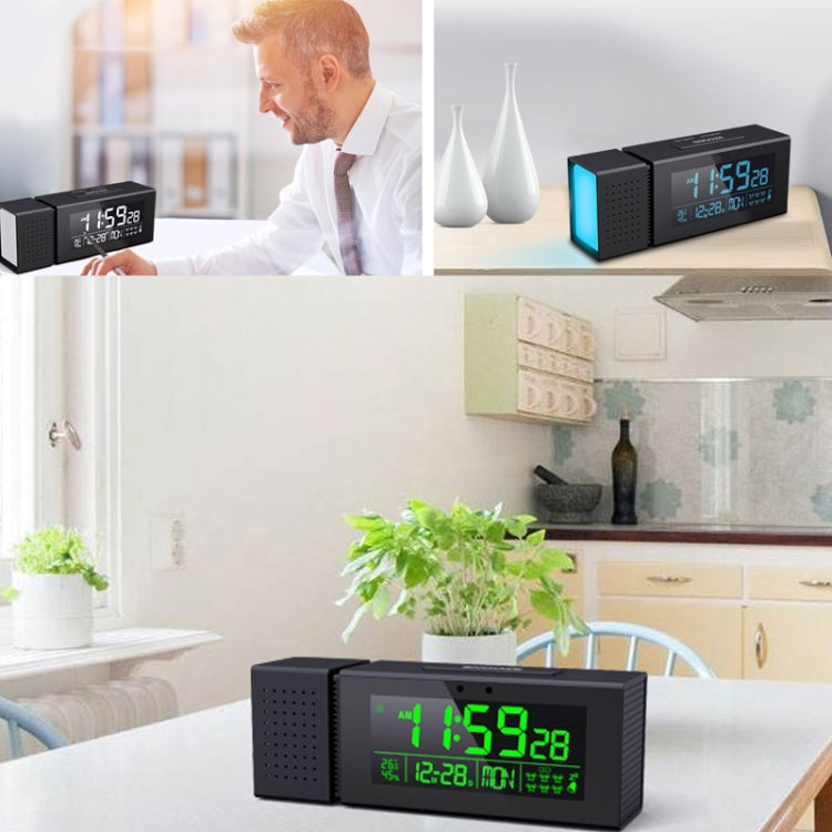 TS-P30 Multifunctional Night Light Alarm Digital Clock with FM Radio & Temperature / Humidity Display & IR Sensor Function(White)