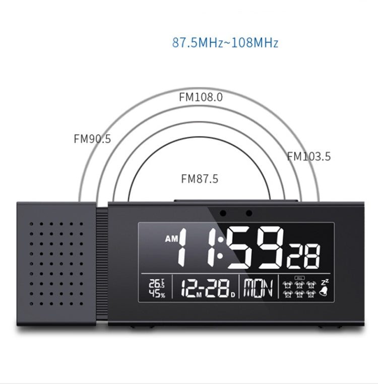 TS-P30 Multifunctional Night Light Alarm Digital Clock with FM Radio & Temperature / Humidity Display & IR Sensor Function(White)