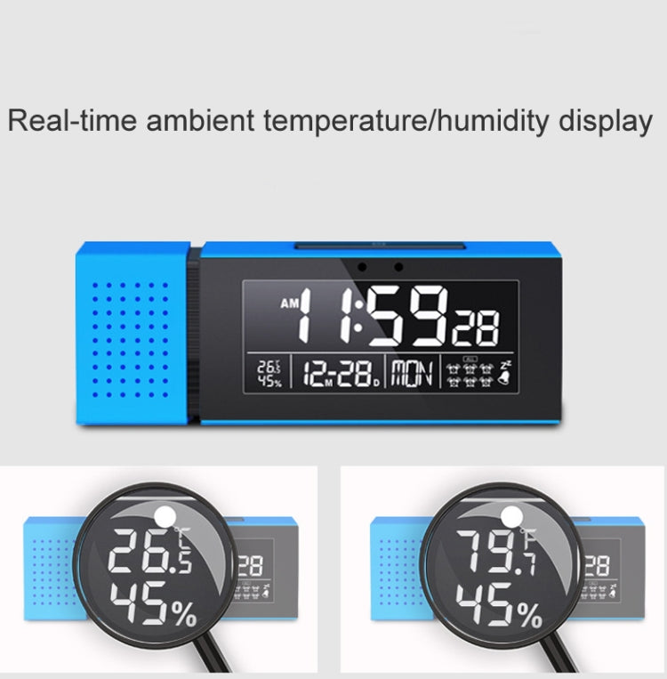 TS-P30 Multifunctional Night Light Alarm Digital Clock with FM Radio & Temperature / Humidity Display & IR Sensor Function(White)