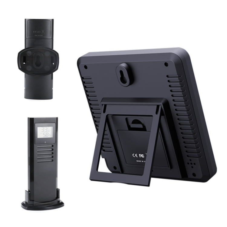 Three Dragged Multi-Function Wireless Thermometer And Hygrometer Indoor And Outdoor High-Precision Thermometer With Color Alarm(White)