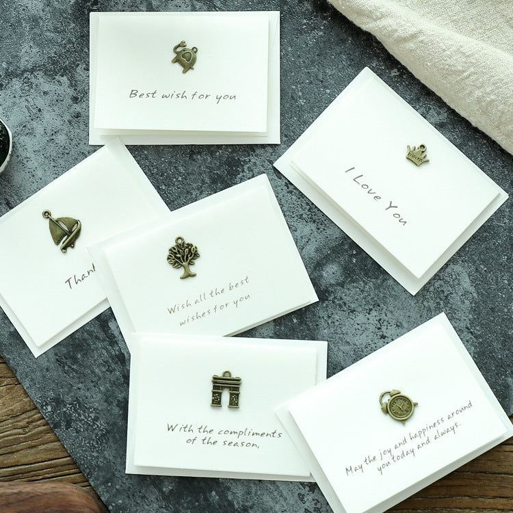 20pcs Retro Blessing Birthday High-End Thank You Message Card Lover Thanksgiving Christmas Day Greeting Card(6-Iron Tower)