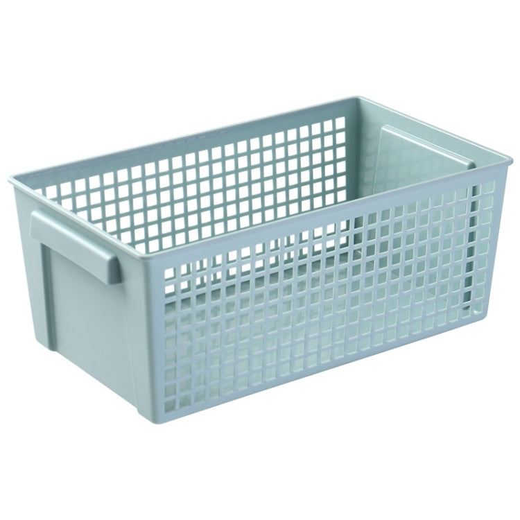 Desktop Snacks & Sundries Storage Basket Rectangular Plastic Storage Basket, Large(Llight Green）
