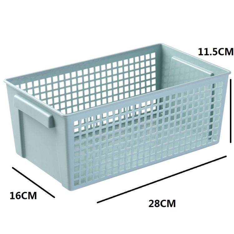 Desktop Snacks & Sundries Storage Basket Rectangular Plastic Storage Basket, Large(Llight Green）