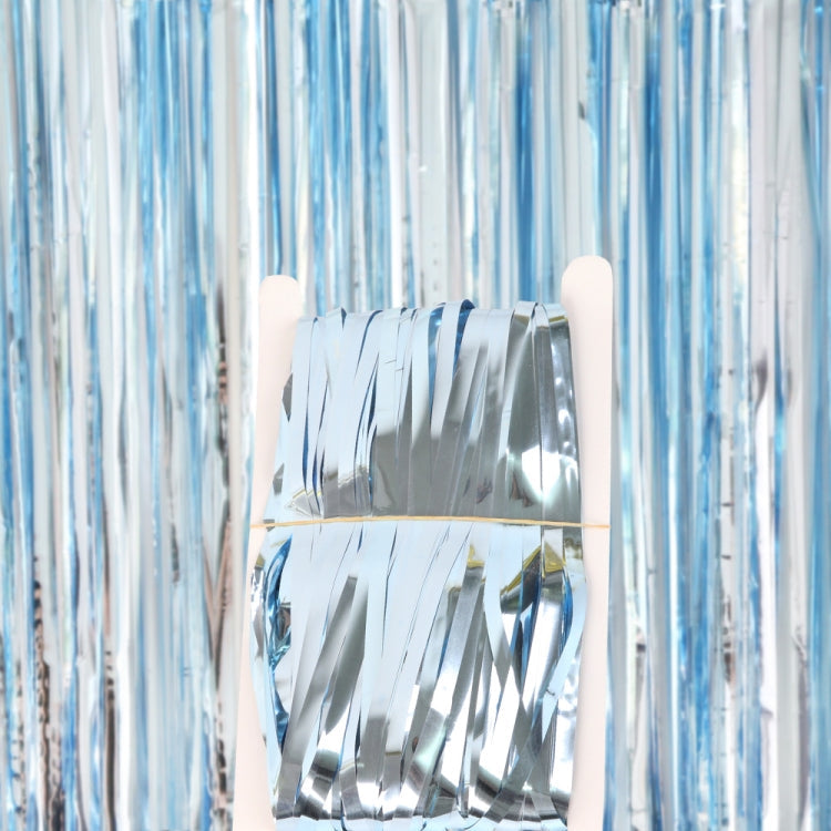 5 PCS 1 x 2m  Light Rain Silk Curtain Holiday Party Decoration Photo Background Wall Decoration(Light Blue)