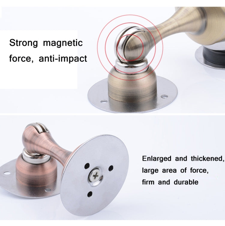 Punch-Free Stainless Steel Thickened Strong Magnetic Door Stopper(Red Bronze)