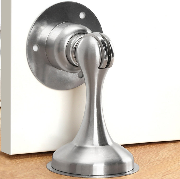 Punch-Free Stainless Steel Thickened Strong Magnetic Door Stopper(Brushed Steel)