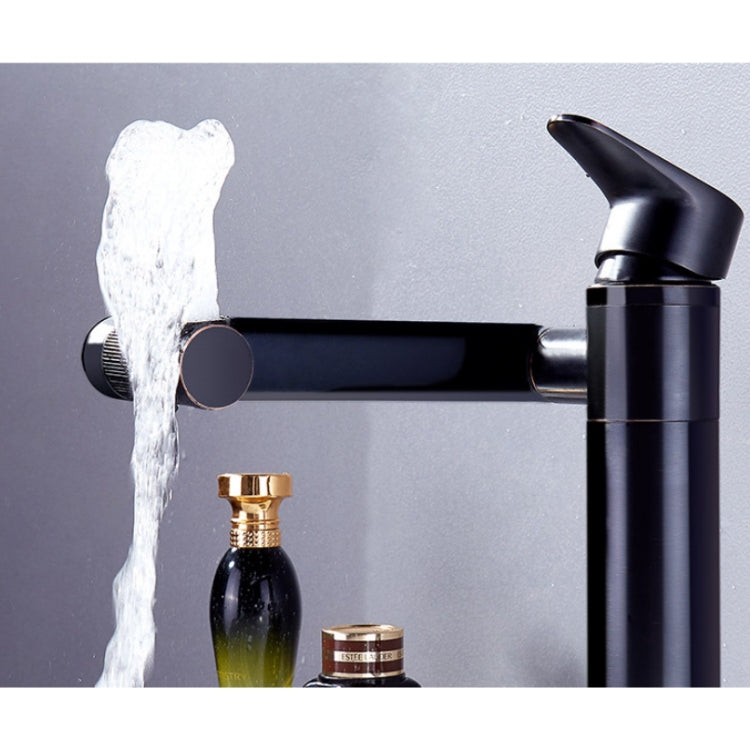 Universal Swivel Faucet Bathroom Hot & Cold Dual-Out Mode Faucet, Specification: High HT-805065-1