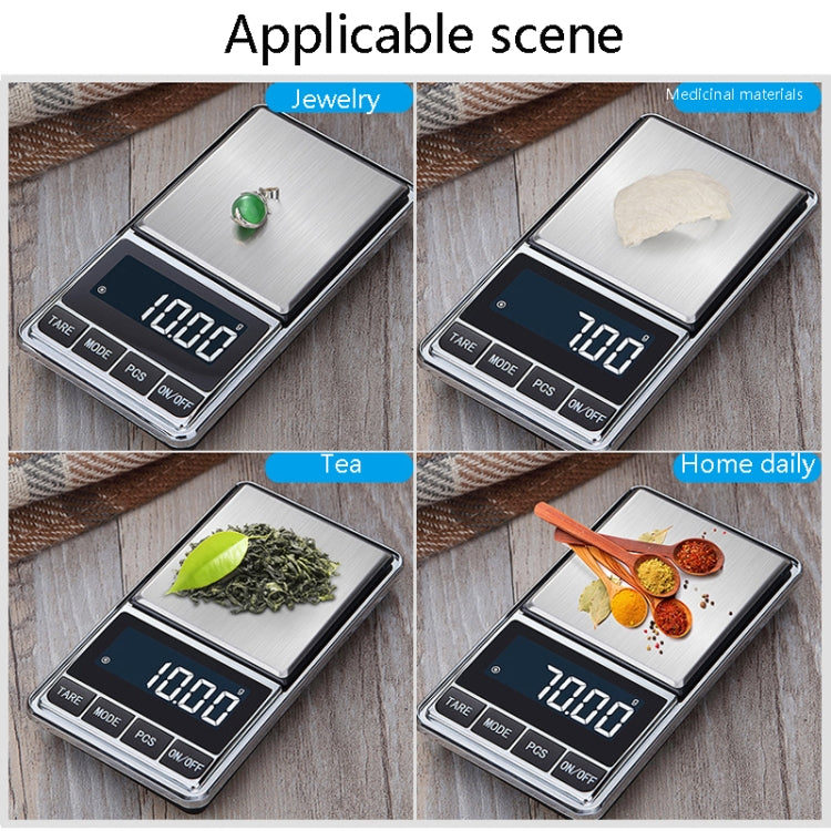 Kitchen Stainless Steel Mini Portable Scale High Precision Jewelry Scale Electronic Scale, Specification: 500g/0.01g