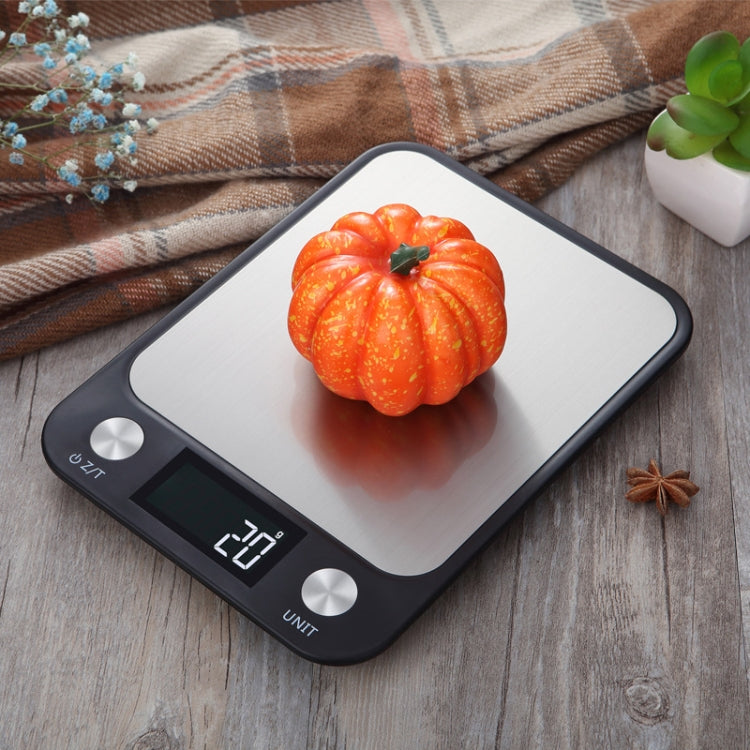 Small Kitchen Food Scale Stainless Steel Electronic Kitchen Scale 5kg/1g (Battery English Version Black)