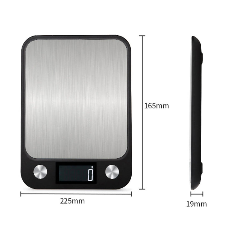Small Kitchen Food Scale Stainless Steel Electronic Kitchen Scale 10kg/1g (Battery English Version Black)