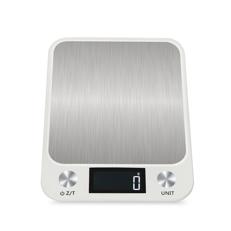 Small Kitchen Food Scale Stainless Steel Electronic Kitchen Scale 10kg/1g (Battery English Version White)