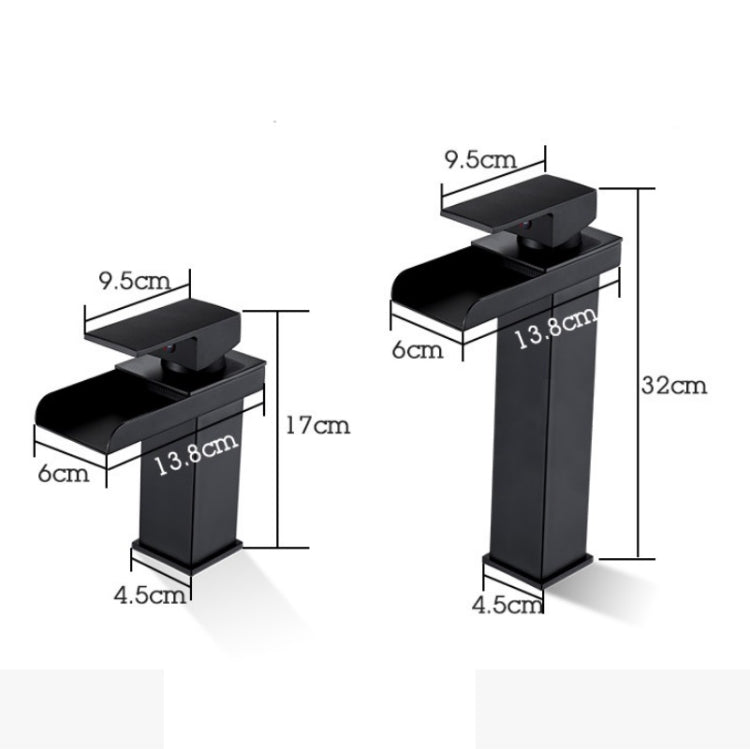 Bathroom Wide Mouth Faucet Square Sink Single Hole Basin Faucet, Specification: HT-Z6006 High Type