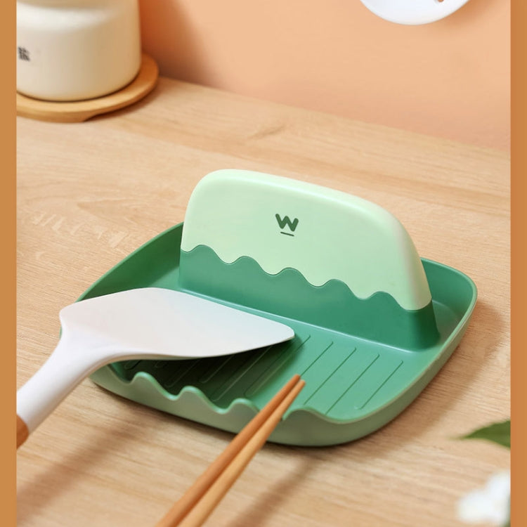 Pot Lid Rack Kitchen Countertop Finishing Storage Bracket Spatula Soup Spoon Chopsticks Rack(Green)