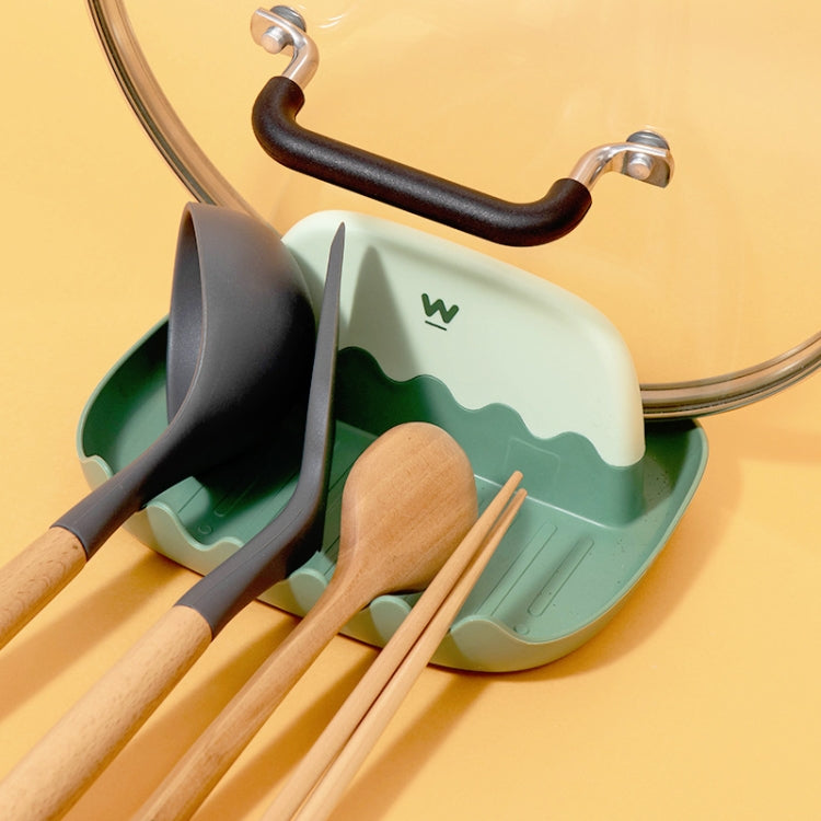 Pot Lid Rack Kitchen Countertop Finishing Storage Bracket Spatula Soup Spoon Chopsticks Rack(Green)